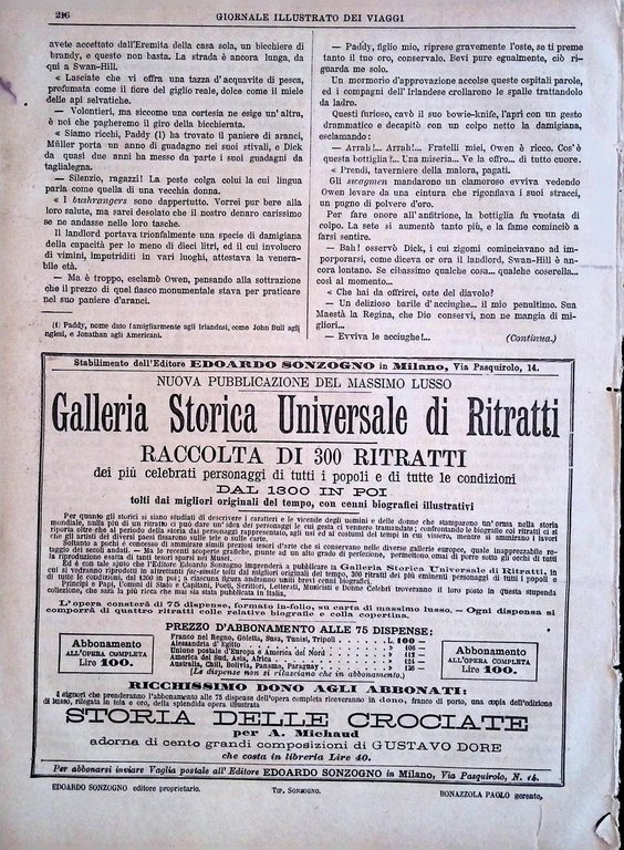 Giornale Illustrato dei Viaggi 5 Marzo 1885 Schiavitù Donna in …