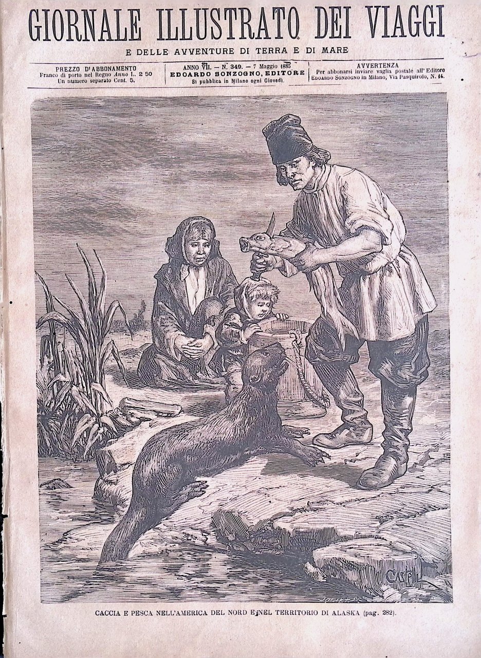 Giornale Illustrato dei Viaggi 7 Maggio 1885 Caccia Pesca in …