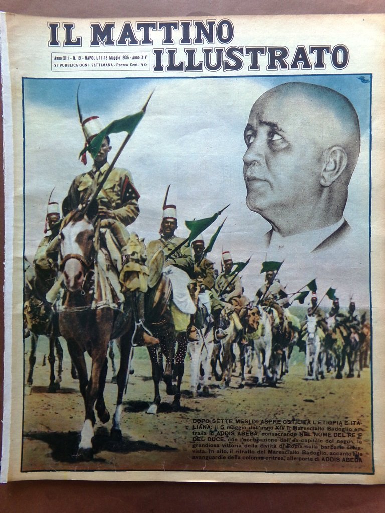 Il Mattino Illustrato 11 Maggio 1936 Conquista Etiopia Petrarca Gemito …