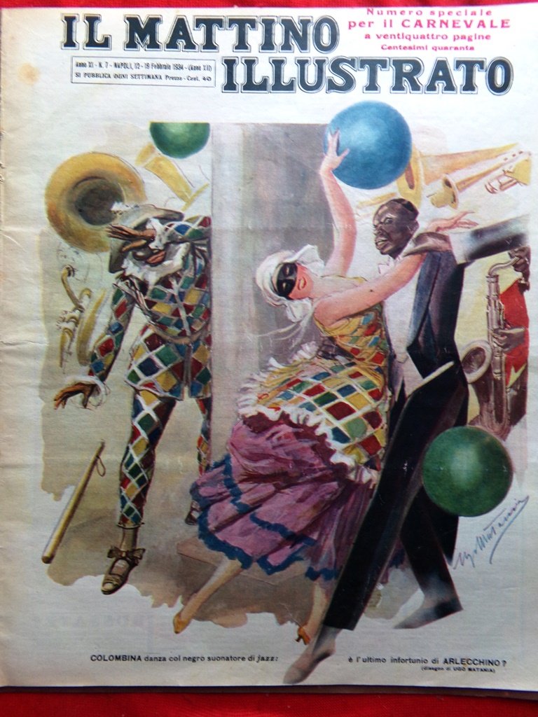 Il Mattino Illustrato 12 Febbraio 1934 Speciale sul Carnevale Maschere …