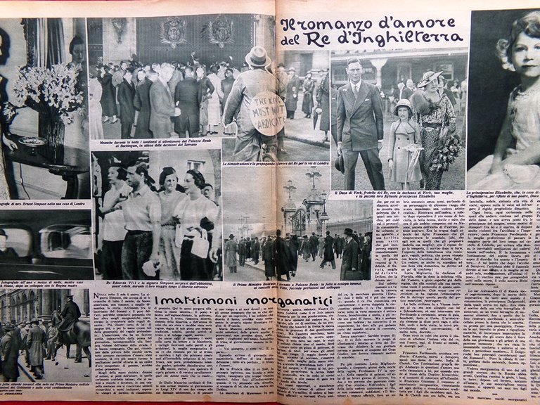 Il Mattino Illustrato 14 Dicembre 1936 Eduardo VIII Simpson Inghilterra …