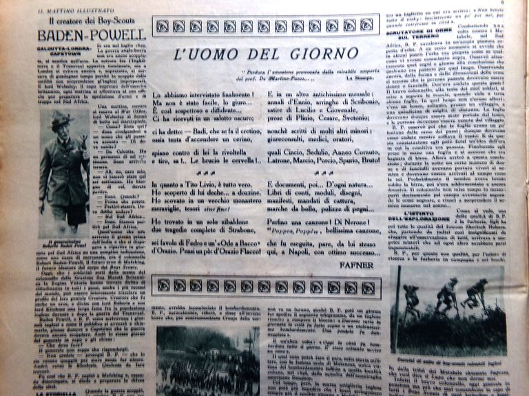 Il Mattino Illustrato 15 Settembre 1924 Baden-Powell Piedigrotta Guerra in …