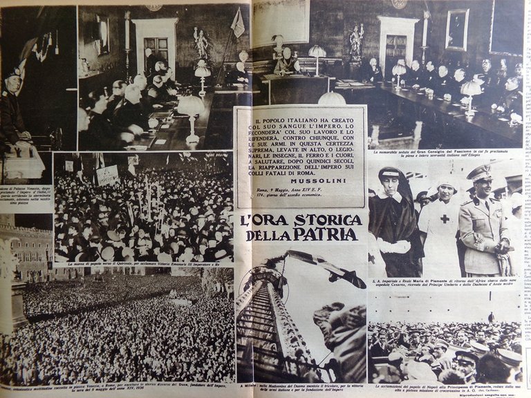 Il Mattino Illustrato 18 Maggio 1936 Nascita Impero Etiopia Duce …