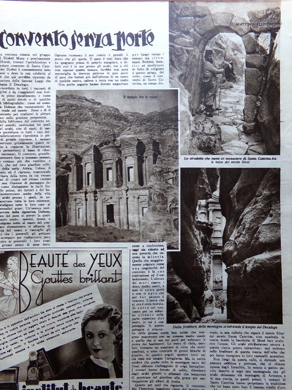 Il Mattino Illustrato 19 Marzo 1934 Anna D'Aosta Convento Sinai …