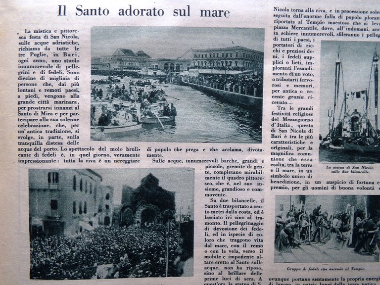 Il Mattino Illustrato 2 Giugno 1924 San Nicola Bari Mecnikov …