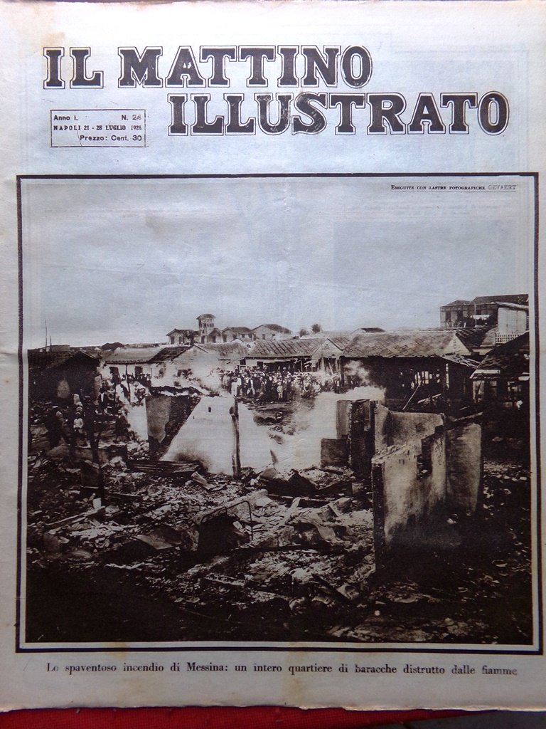 Il Mattino Illustrato 21 Luglio 1924 Incendio Messina Stoccolma Teatro …