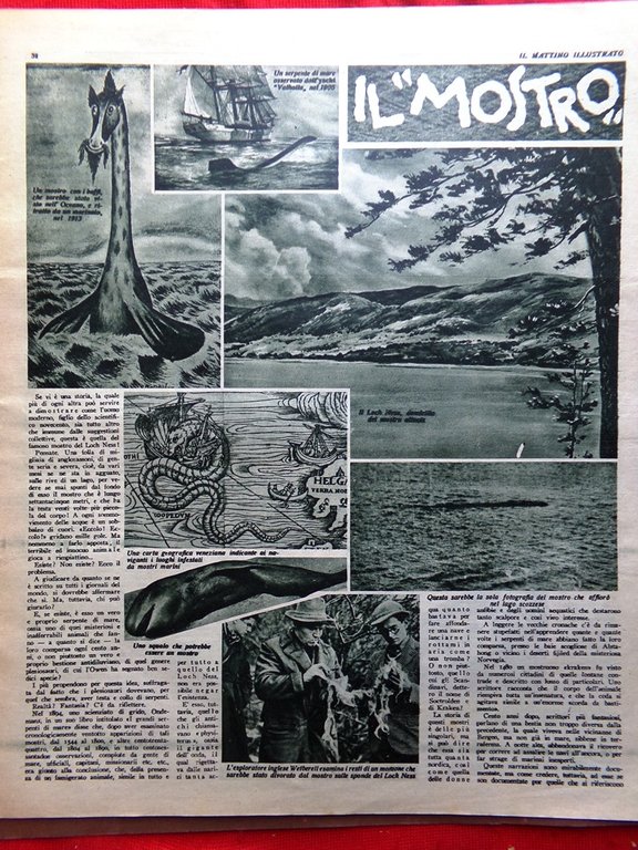 Il Mattino Illustrato 22 Gennaio 1934 Mostro Loch Ness Garbo …