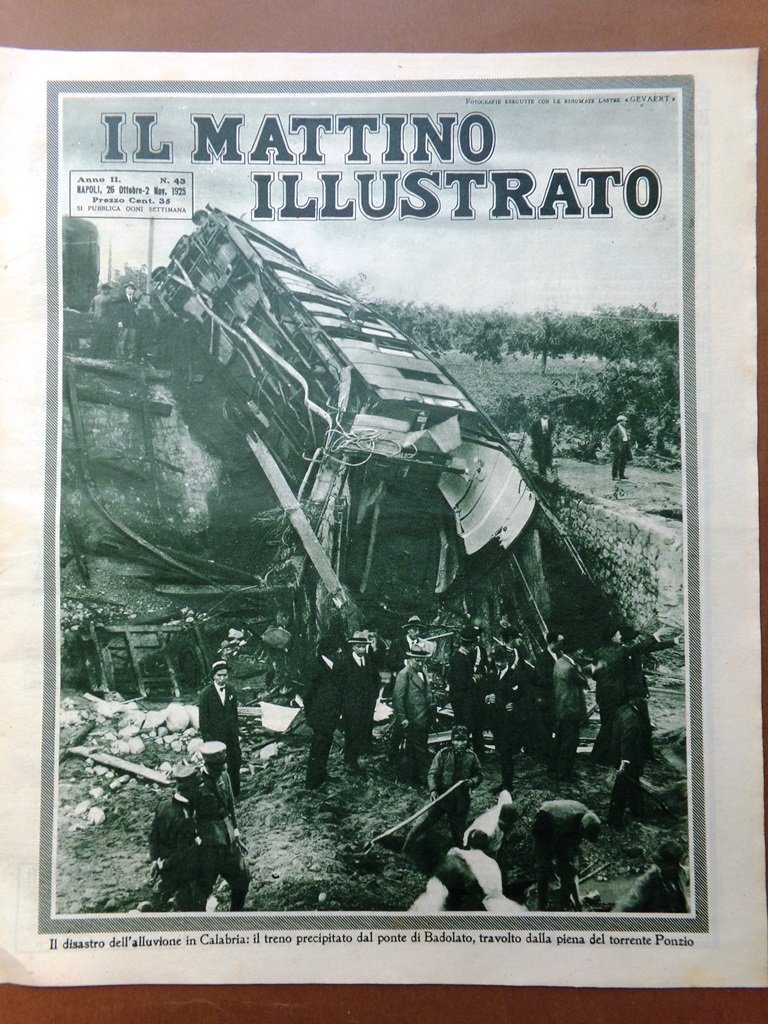 Il Mattino Illustrato 26 Ottobre 1925 Alluvione Calabria Strauss Panama …