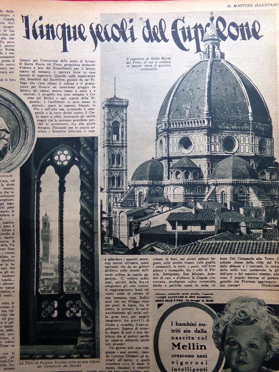 Il Mattino Illustrato 26 Ottobre 1936 Marcia del Duce Cupolone …