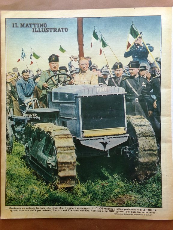 Il Mattino Illustrato 4 Maggio 1936 Duce e Aprilia Siracusa …