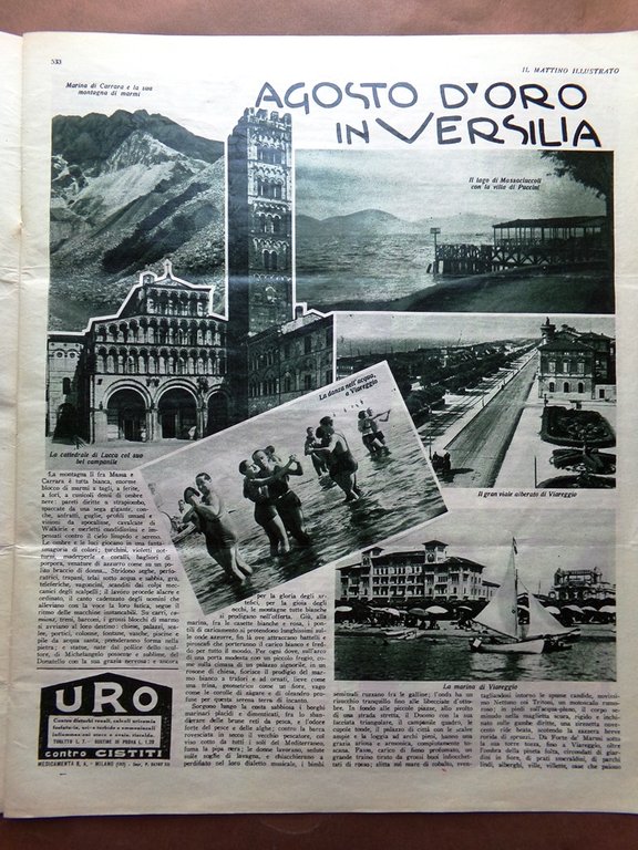 Il Mattino Illustrato 6 Agosto 1934 Versilia Bena Pirata Cinese …