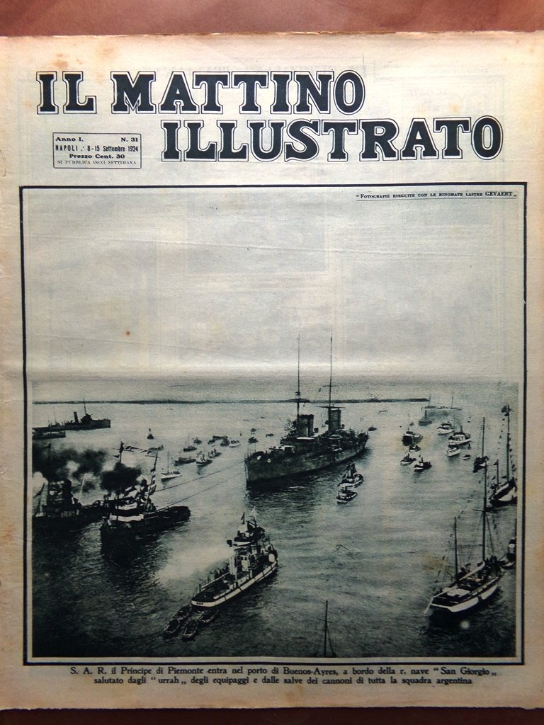 Il Mattino Illustrato 8 Settembre 1924 Matteotti Perugia Anestesia Russia …