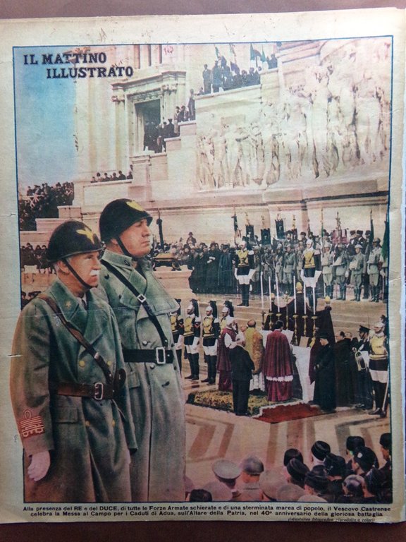 Il Mattino Illustrato 9 Marzo 1936 Caduti di Adua Battaglia …