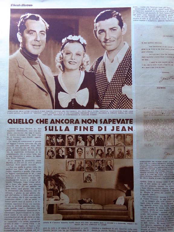 Il Secolo Illustrato 10 Luglio 1937 Smemorato Rodez Jean Harlow …