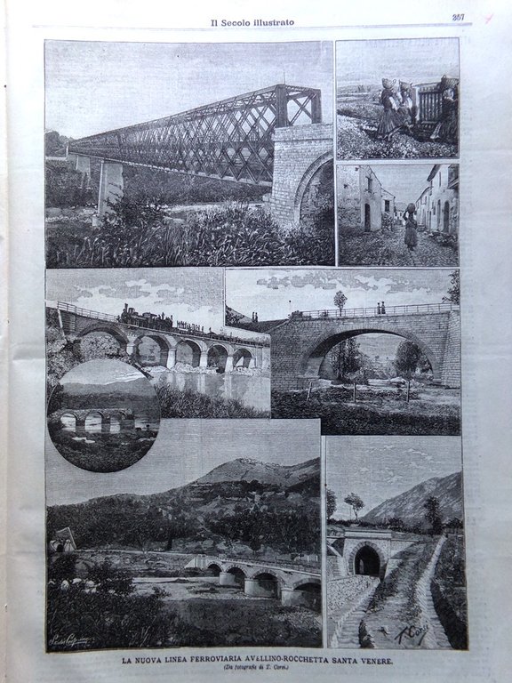 Il Secolo Illustrato 10 Novembre 1895 Ferrovia Avellino Rocchetta Guerra …