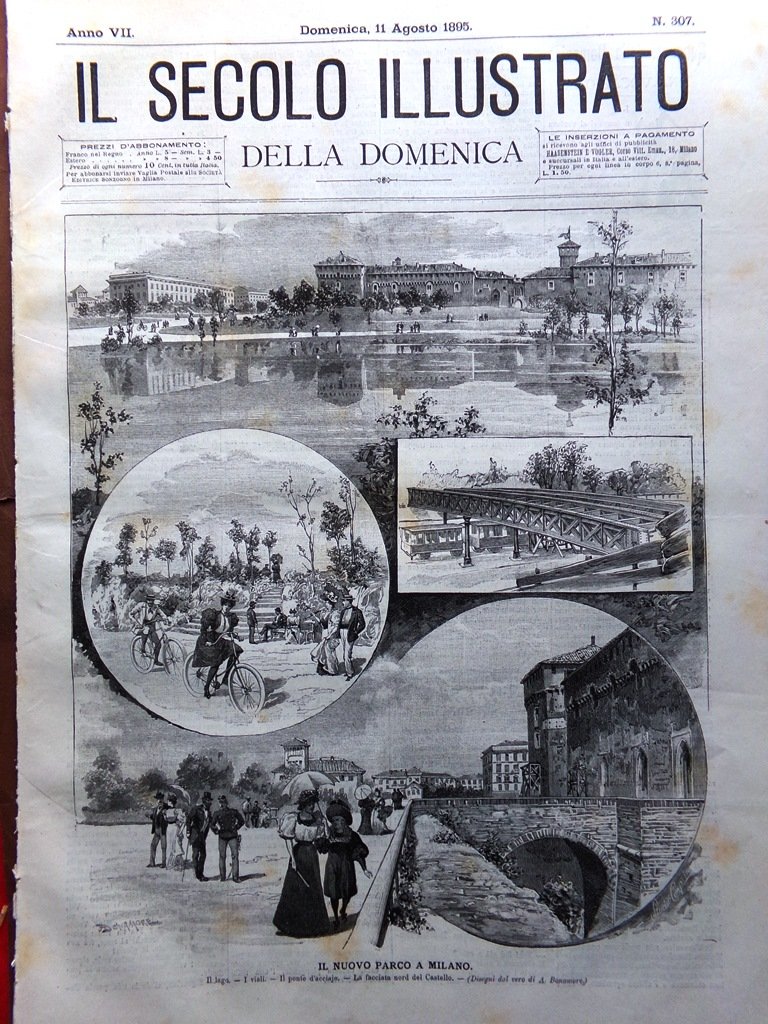 Il Secolo Illustrato 11 Agosto 1895 Parco di Milano Critici …