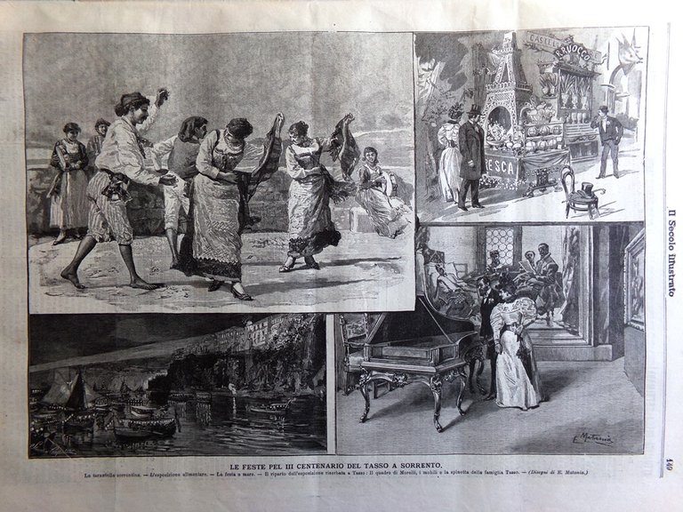 Il Secolo Illustrato 12 Maggio 1895 Centenario Tasso Sorrento Belle …