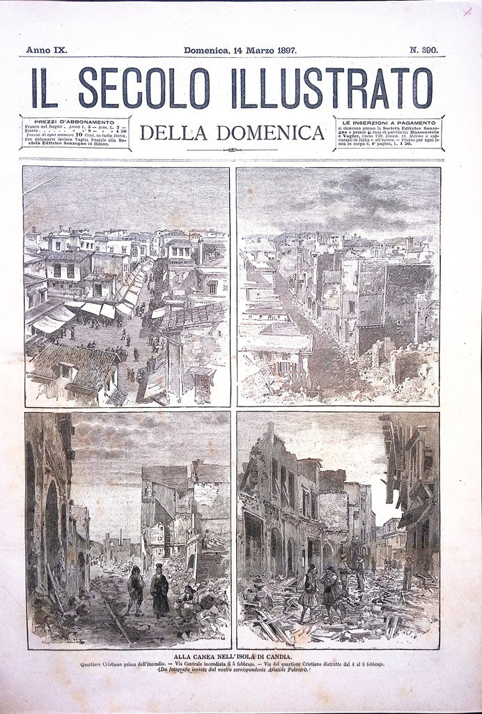 Il Secolo Illustrato 14 Marzo 1897 Isola di Candia Canea …