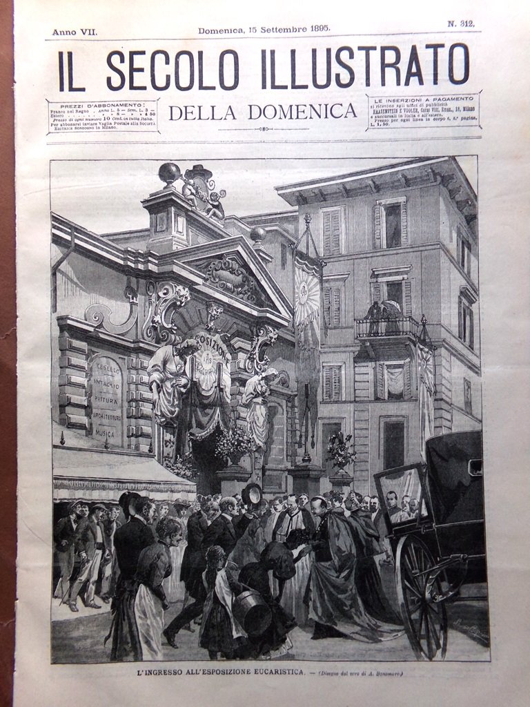 Il Secolo Illustrato 15 Settembre 1895 Esposizione Eucaristica Feste Roma …