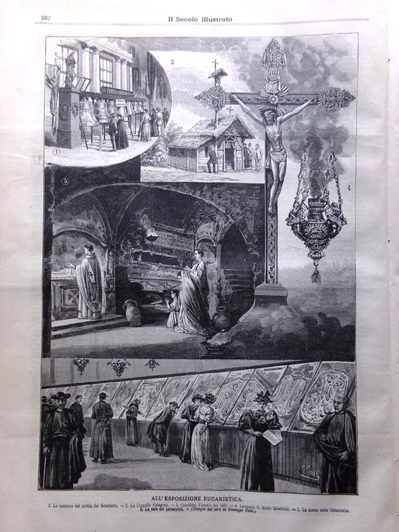 Il Secolo Illustrato 15 Settembre 1895 Esposizione Eucaristica Feste Roma …