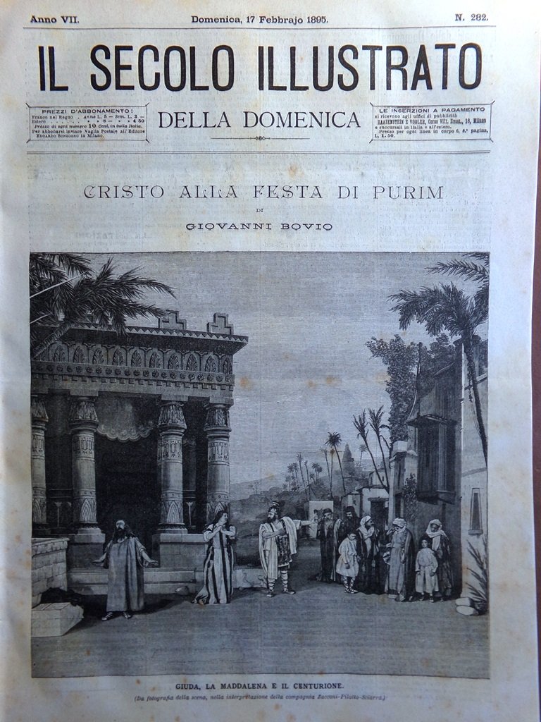 Il Secolo Illustrato 17 Febbraio 1895 Cristo Purim Bovio Pirano …