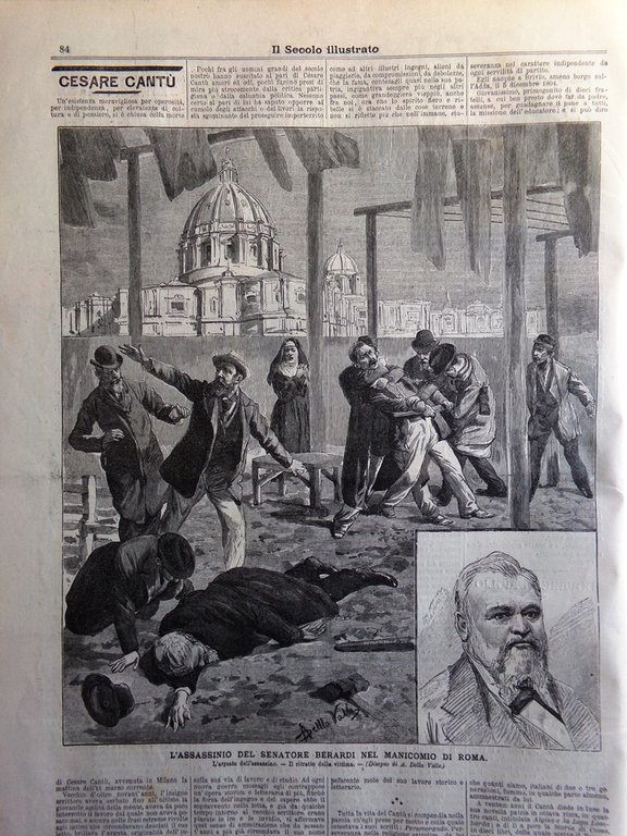 Il Secolo Illustrato 17 Marzo 1895 Morte Cantù Assassinio Berardi …