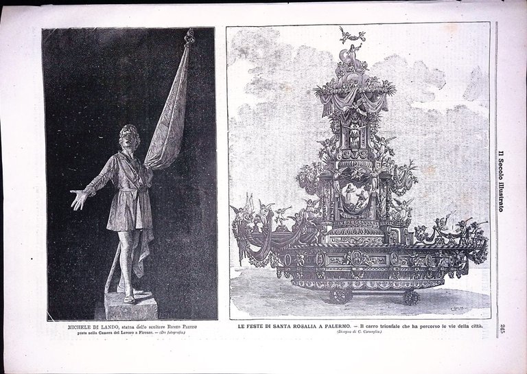 Il Secolo Illustrato 2 Agosto 1896 Santa Rosalia Palermo Rivolta …