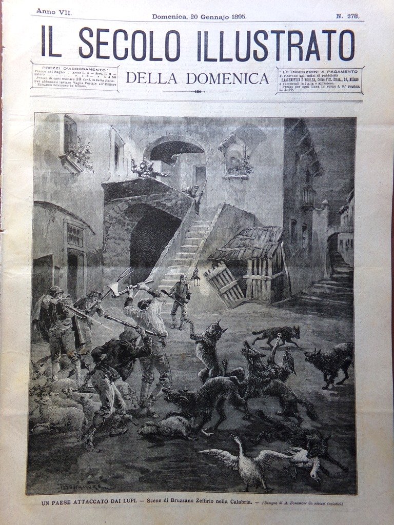 Il Secolo Illustrato 20 Gennaio 1895 Bruzzano Zeffirio Ras Mangascià …