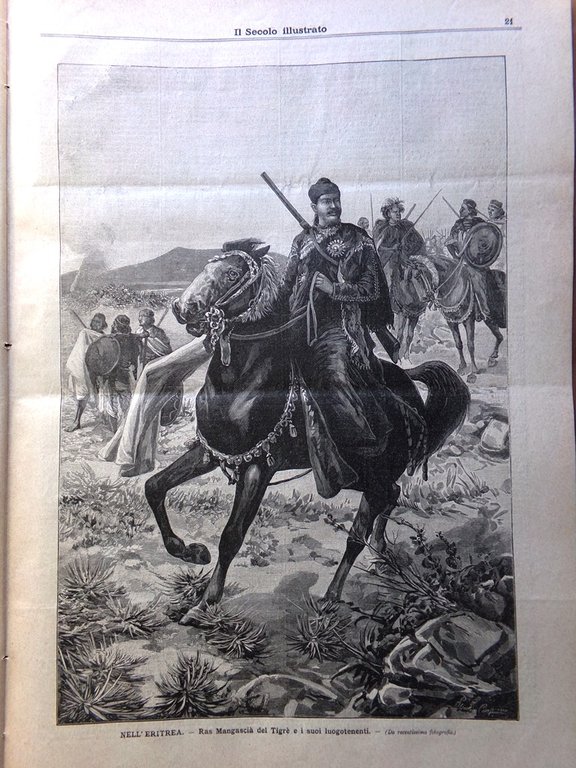 Il Secolo Illustrato 20 Gennaio 1895 Bruzzano Zeffirio Ras Mangascià …