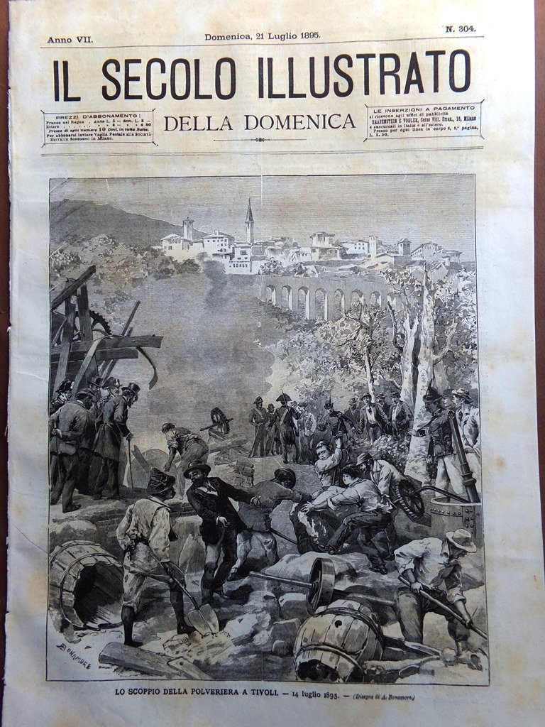 Il Secolo Illustrato 21 Luglio 1895 Polveriera Tivoli Colonna di …