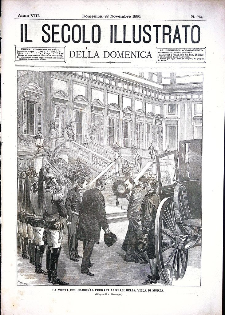 Il Secolo Illustrato 22 Novembre 1896 McKinley Mar Morto Garibaldi …