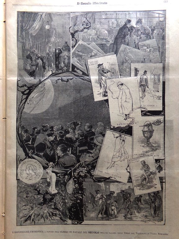 Il Secolo Illustrato 24 Dicembre 1905 Esposizione Umoristica Albero Natale …