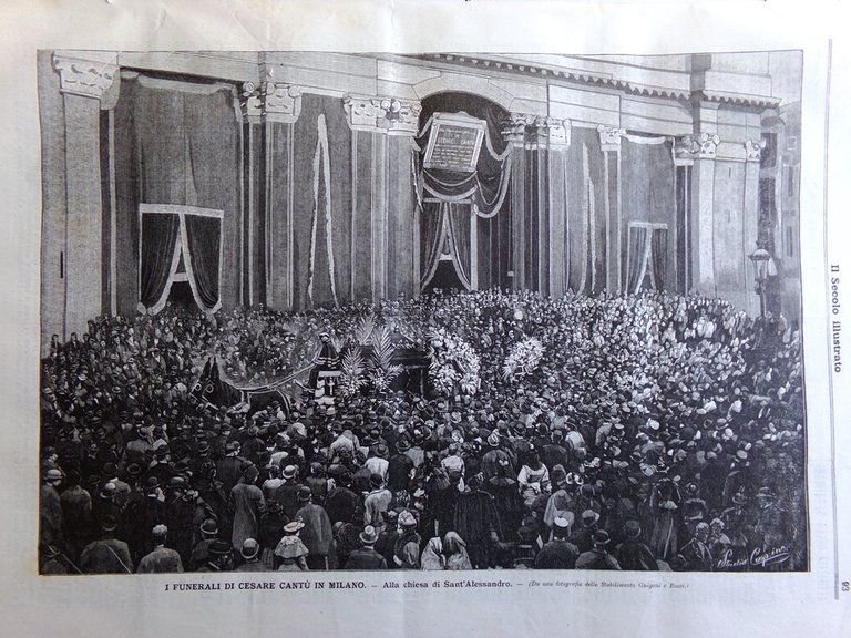 Il Secolo Illustrato 24 Marzo 1895 Monumento Cinque Giornate Milano …