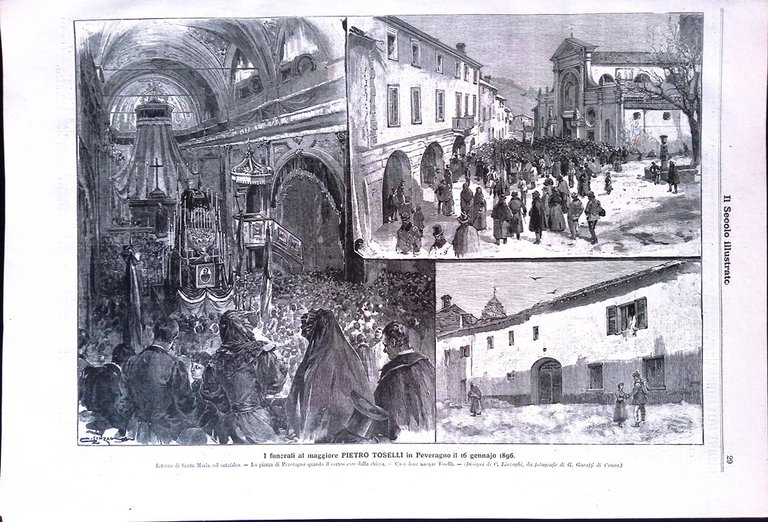 Il Secolo Illustrato 26 Gennaio 1896 Funerali Toselli Galliano Agordat …