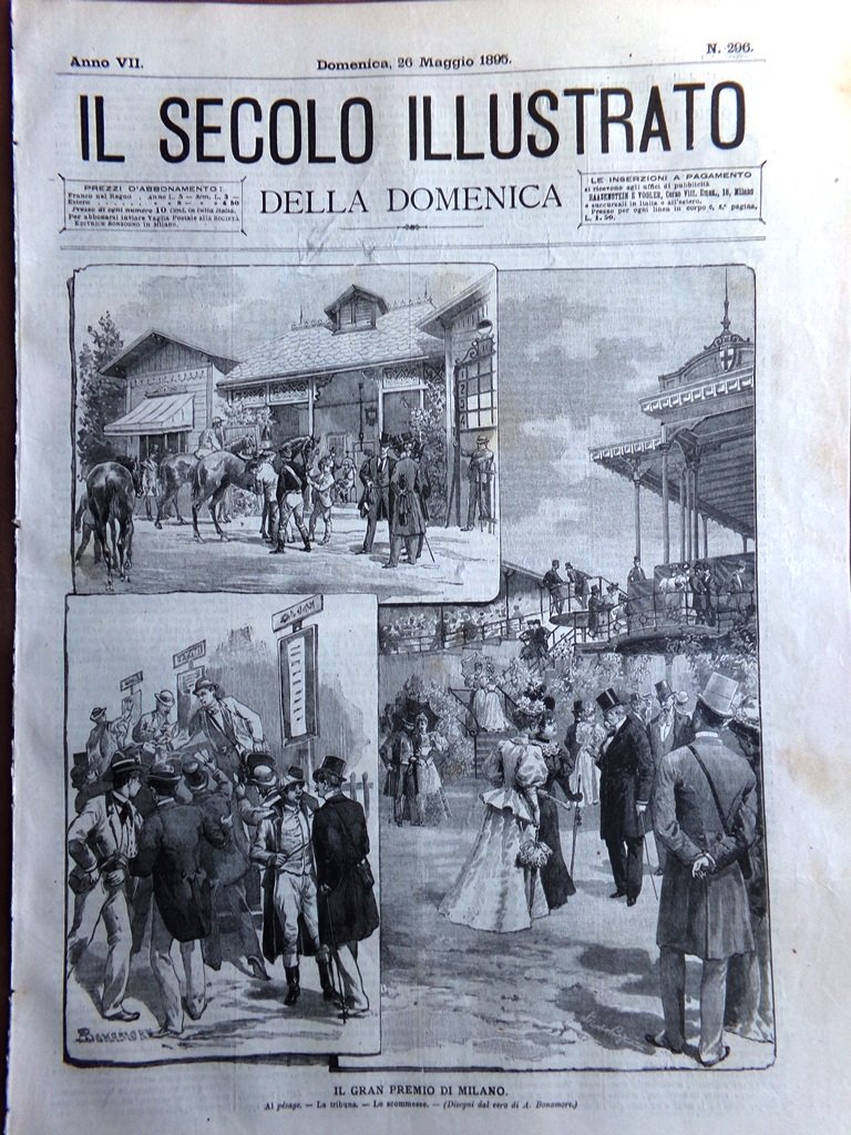 Il Secolo Illustrato 26 Maggio 1895 Gran Premio Milano Uniformi …