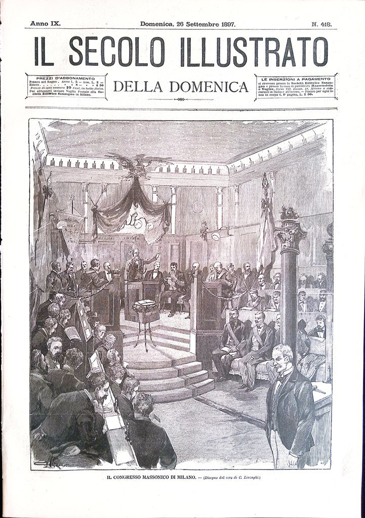 Il Secolo Illustrato 26 Settembre 1897 Congresso Massoneria Donizetti a …
