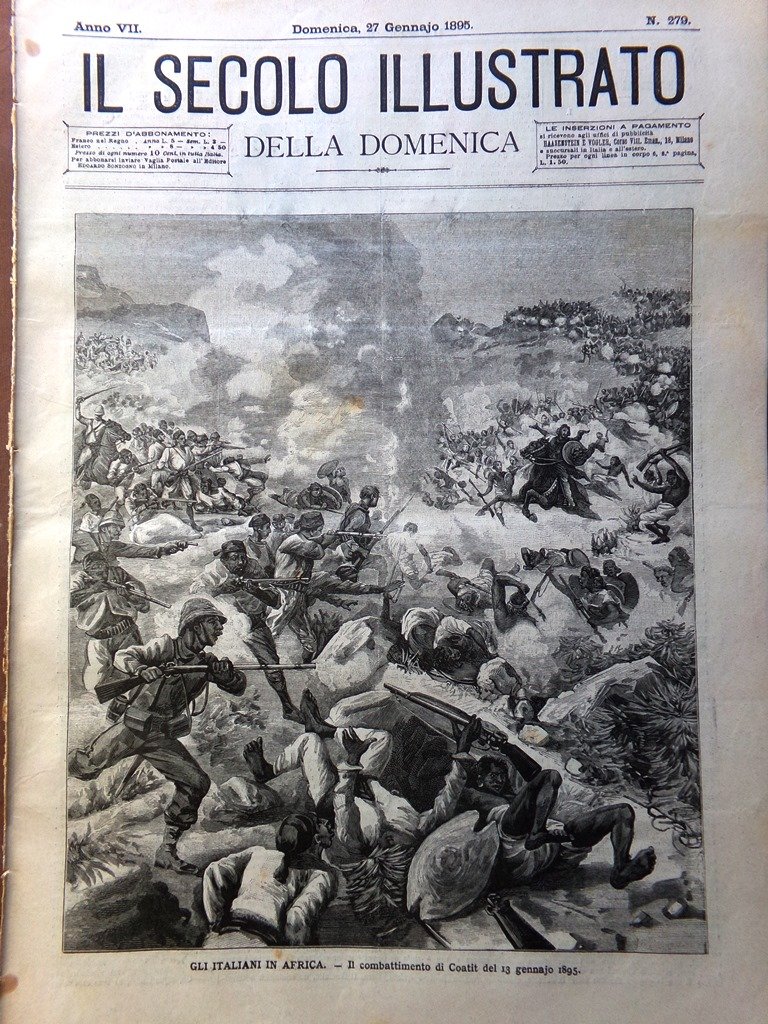 Il Secolo Illustrato 27 Gennaio 1895 Battaglie Coatit Sansone Dalila …