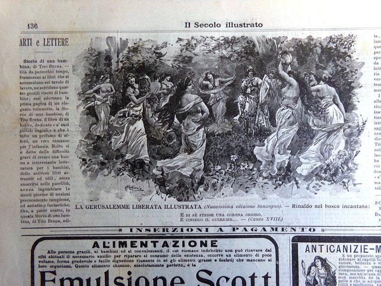 Il Secolo Illustrato 28 Aprile 1895 Centenario Torquato Tasso Gerusalemme …