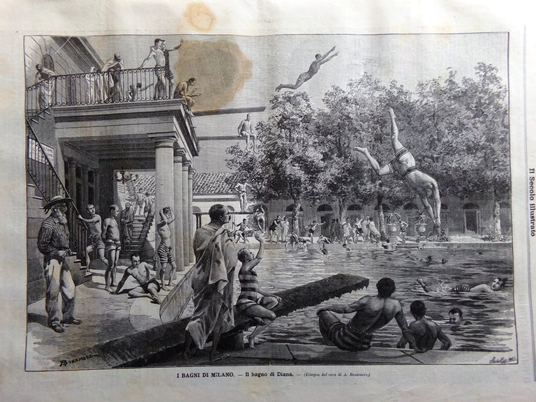 Il Secolo Illustrato 28 Luglio 1895 Bagni Milano Andorno Disastro …