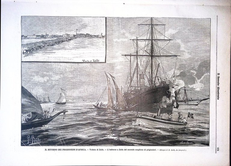 Il Secolo Illustrato 28 Marzo 1897 Candia Prigionieri Africa Guglielmo …