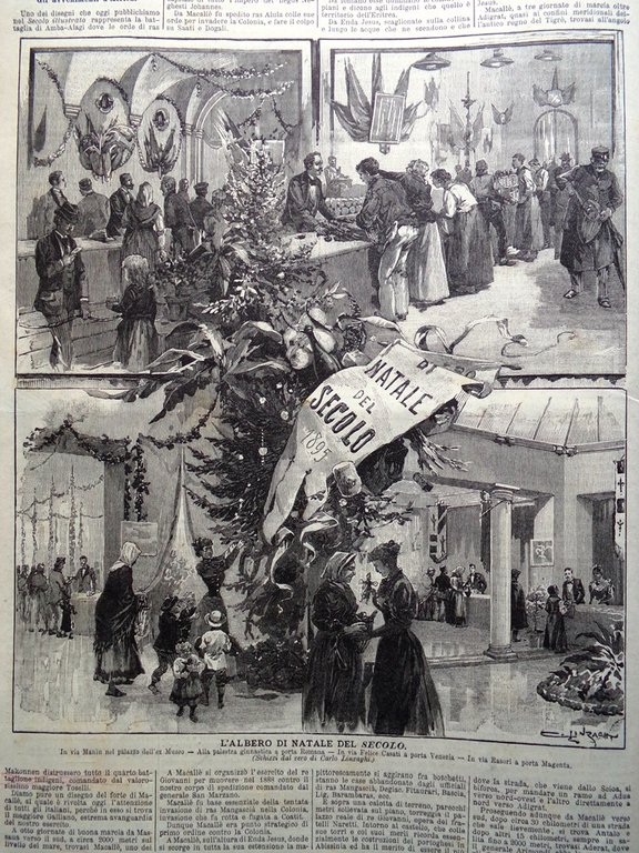 Il Secolo Illustrato 29 Dicembre 1895 Albero di Natale Forte …