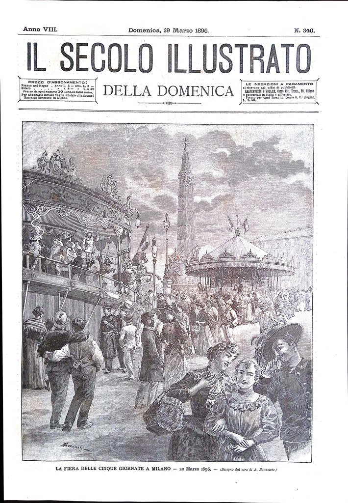 Il Secolo Illustrato 29 Marzo 1896 Fiera di Milano Emigrazione …