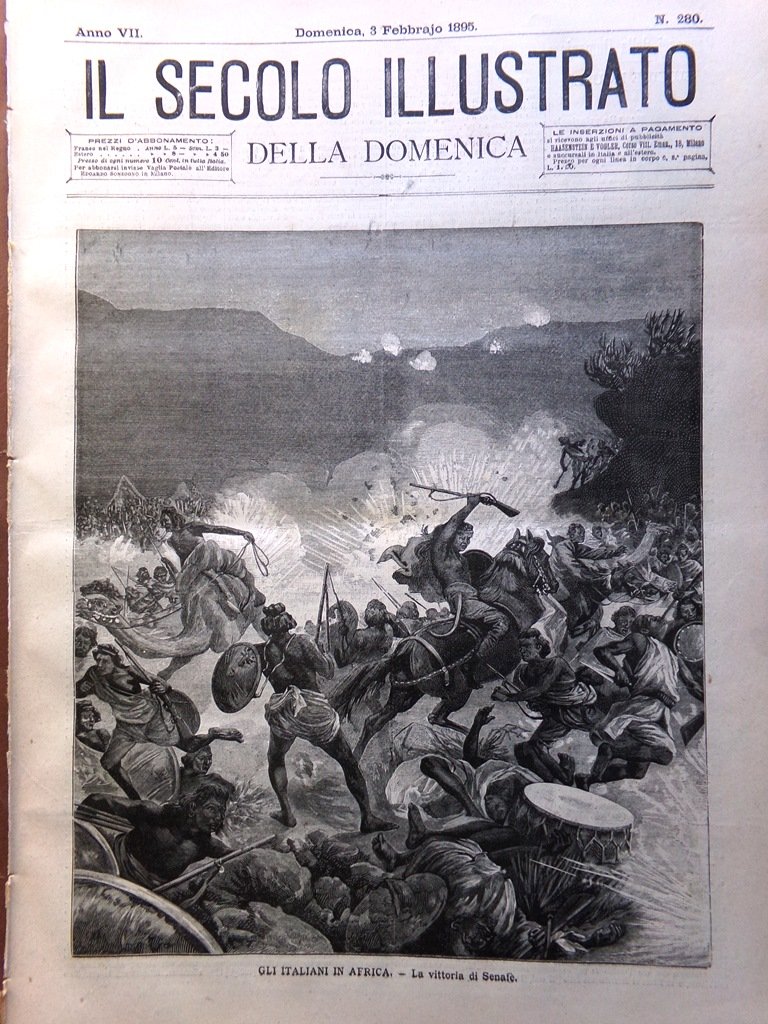 Il Secolo Illustrato 3 Febbraio 1895 Vittoria Senafè Felix Faure …