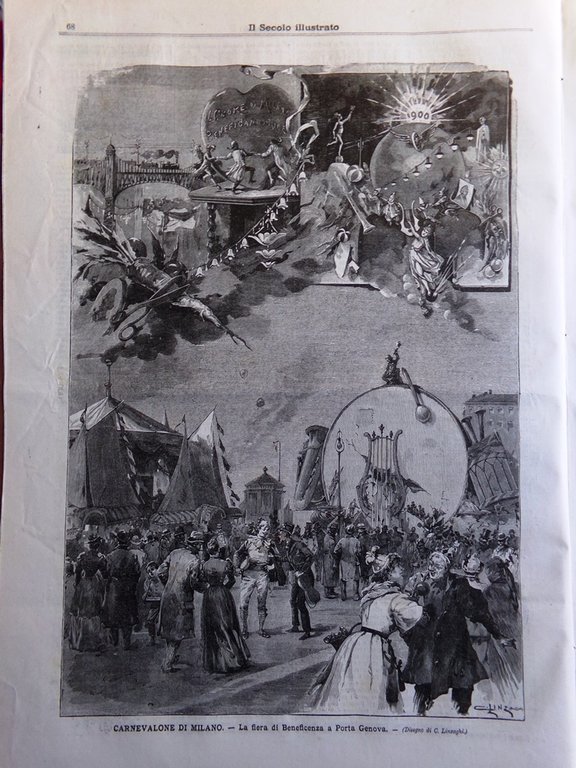 Il Secolo Illustrato 3 Marzo 1895 Carnevalone di Milano Riccardo …
