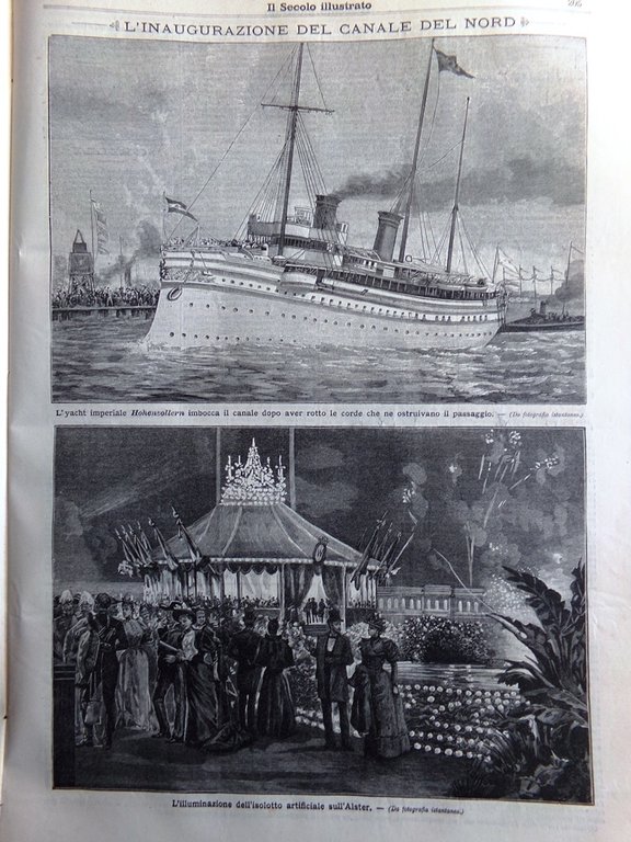 Il Secolo Illustrato 30 Giugno 1895 Inaugurazione Canale Nord San …