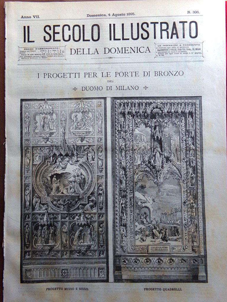 Il Secolo Illustrato 4 Agosto 1895 Porte Duomo Milano Pegli …