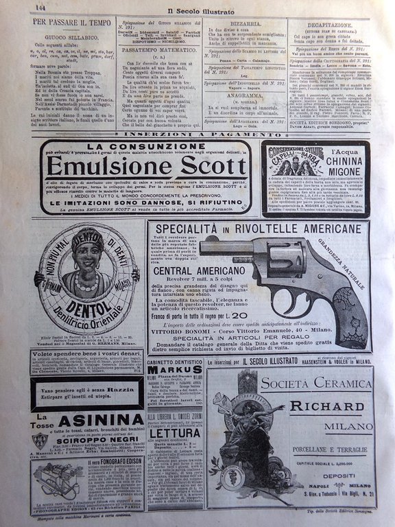 Il Secolo Illustrato 5 maggio 1895 Centenario Torquato Tasso Roma …