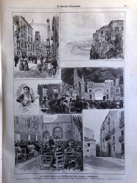 Il Secolo Illustrato 5 maggio 1895 Centenario Torquato Tasso Roma …