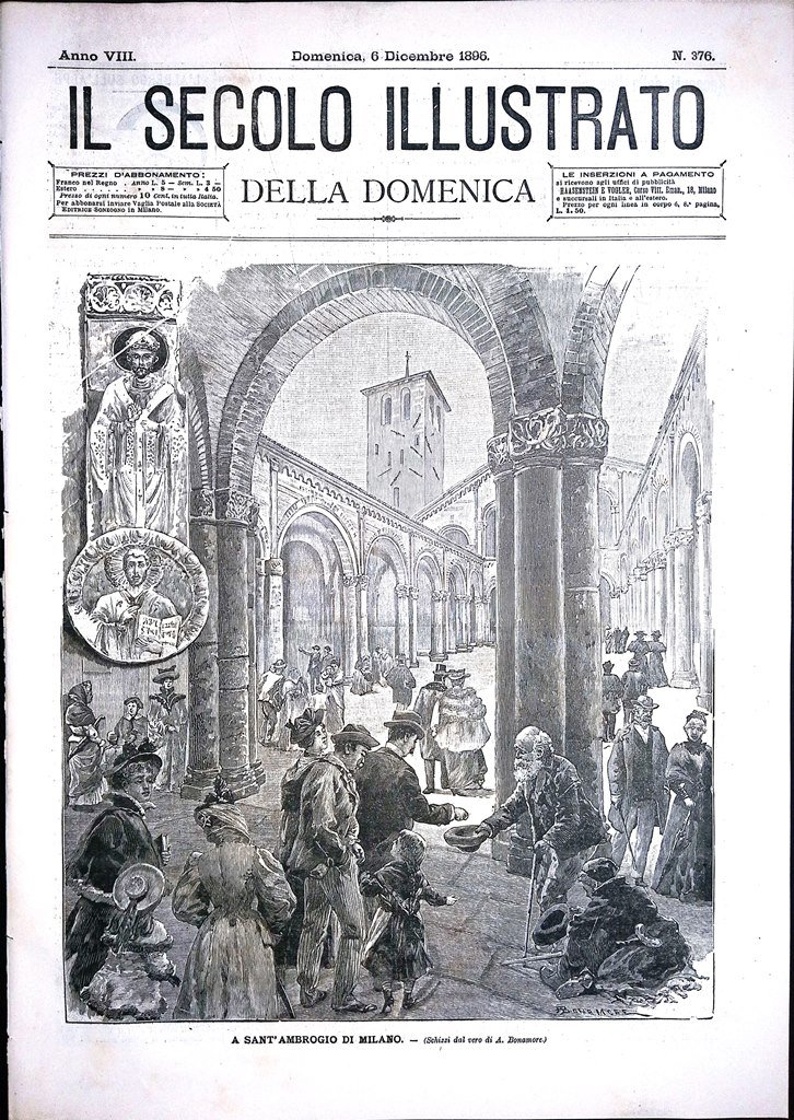 Il Secolo Illustrato 6 Dicembre 1896 Sant'Ambrogio Acquedotto Puglie Argentina