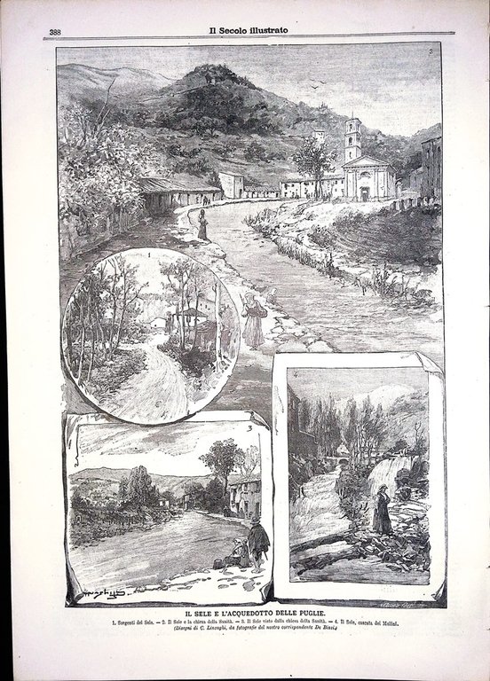 Il Secolo Illustrato 6 Dicembre 1896 Sant'Ambrogio Acquedotto Puglie Argentina